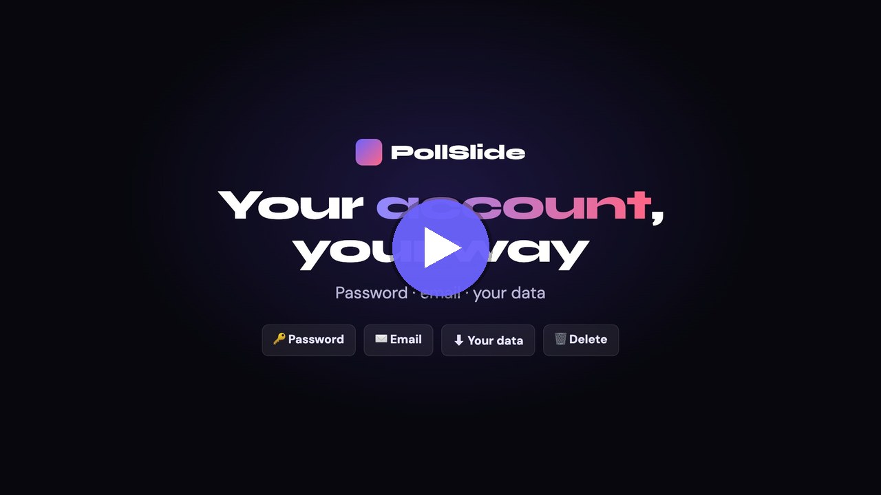 Video: your PollSlide account settings